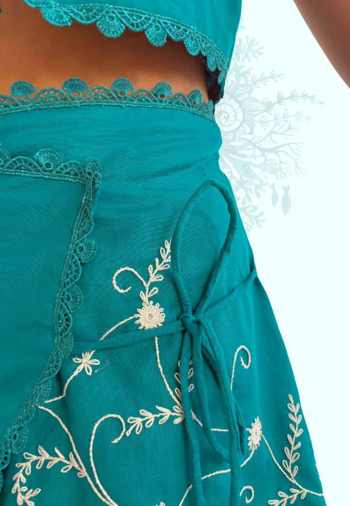 Salt & Stitch Tie-Up Co-ord Set - Teal