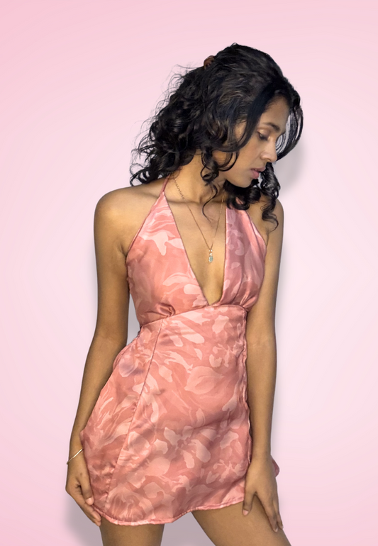 Coral Reef Satin Cocktail Dress