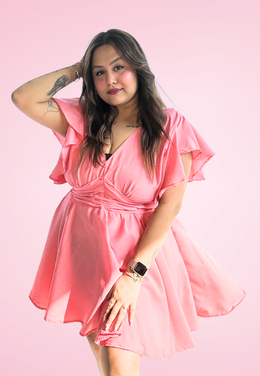 Mermaid's Lure Pink Flare Dress