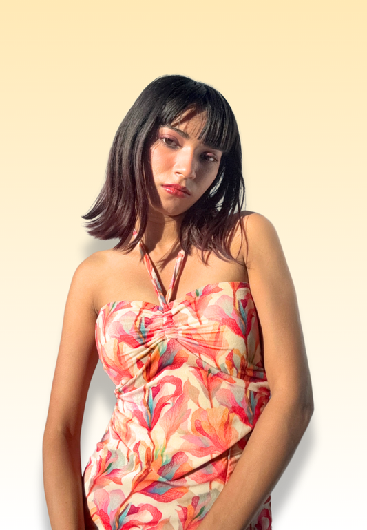 Mermaid Whisper Halter Neck Ruched Top
