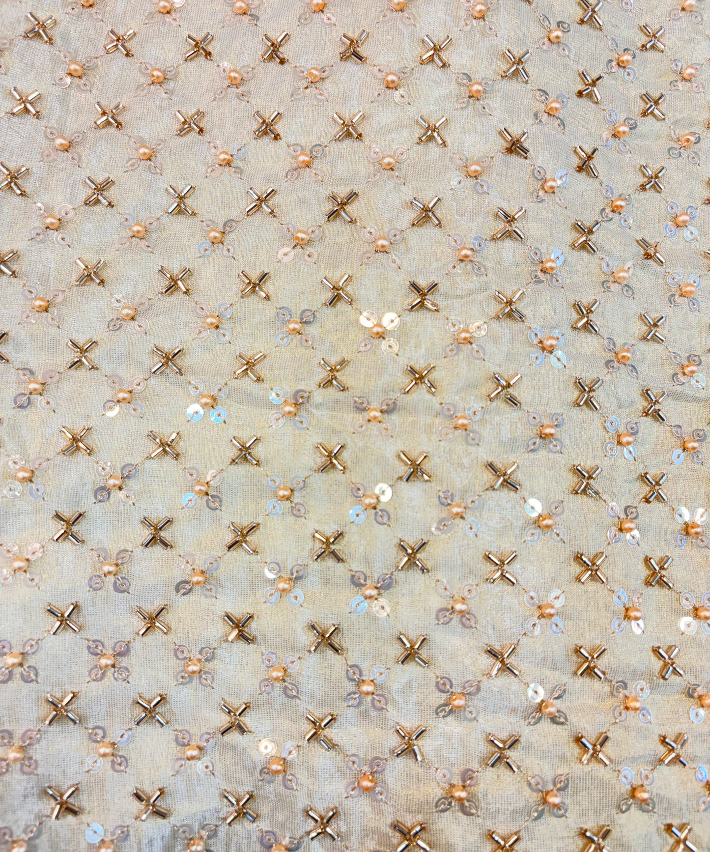 Floral Sequin & Golden Cutdana Georgette