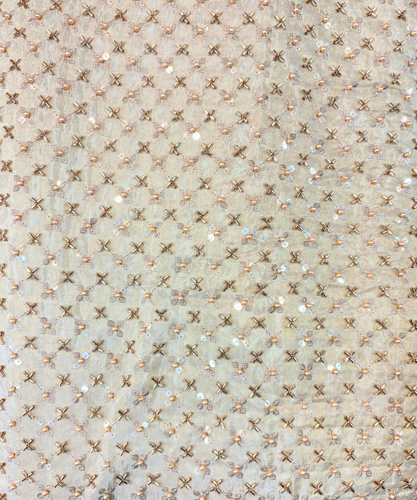 Floral Sequin & Golden Cutdana Georgette