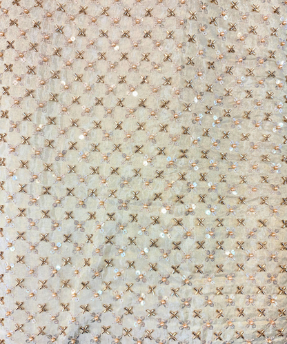 Floral Sequin & Golden Cutdana Georgette
