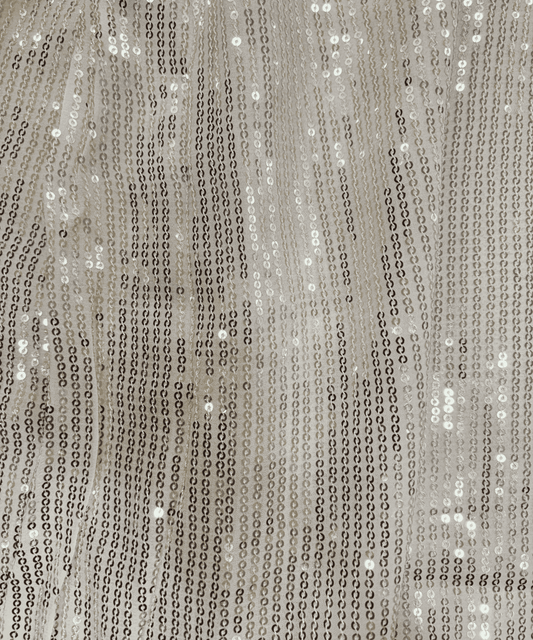 Cream All-Over Sequin Georgette