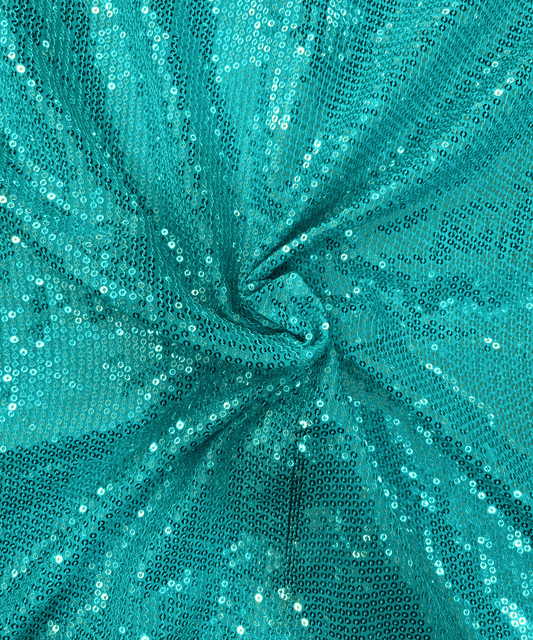 Teal All-Over Sequin Georgette