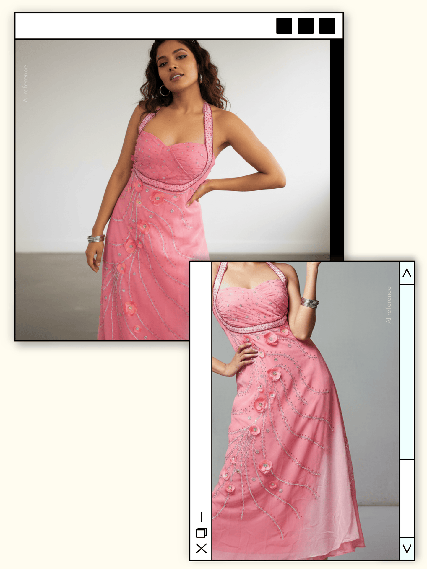 Coral Bloom Embroidered Maxi Dress