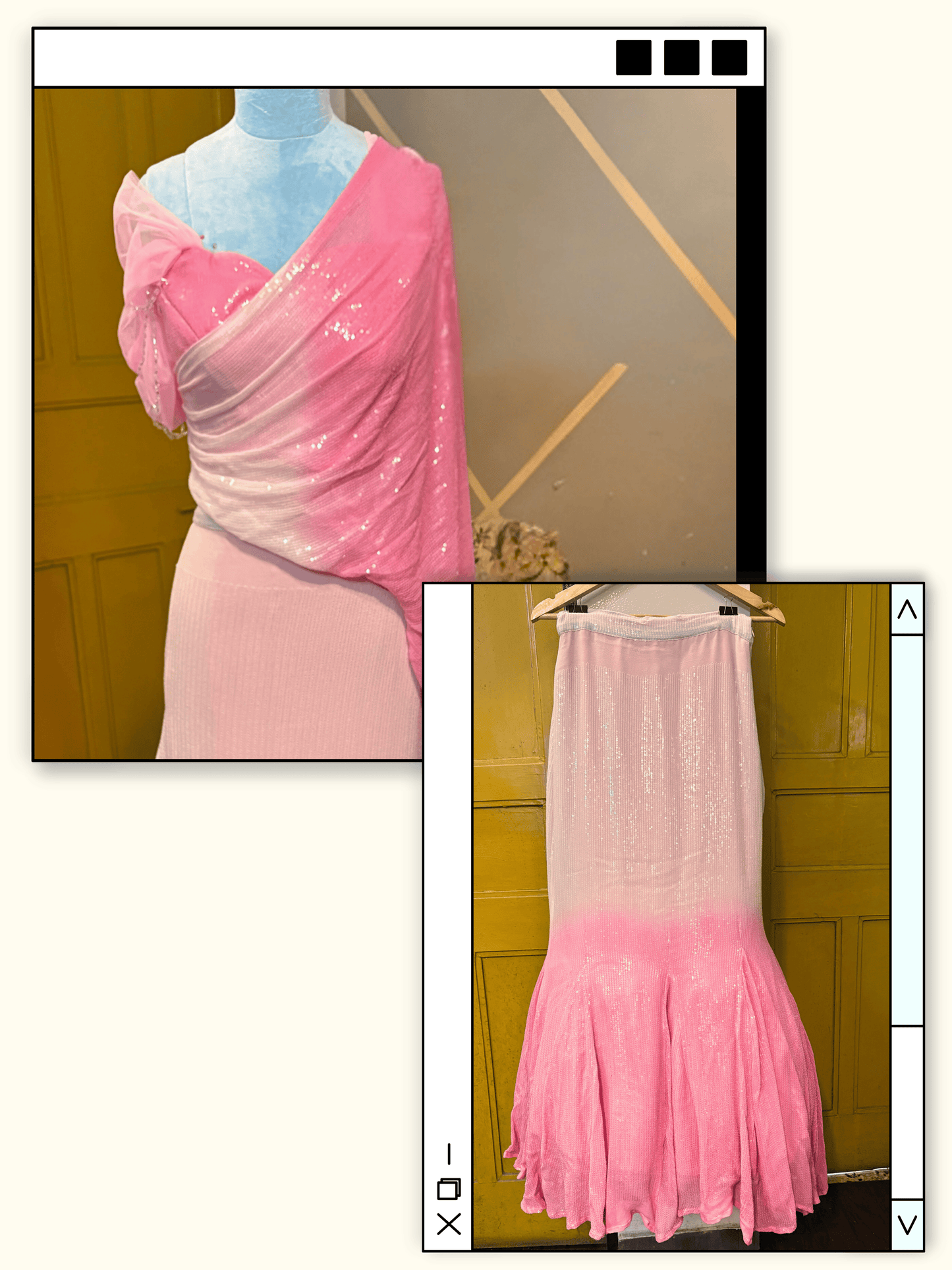 Shell Pink Ombre Mermaid Lehenga Set
