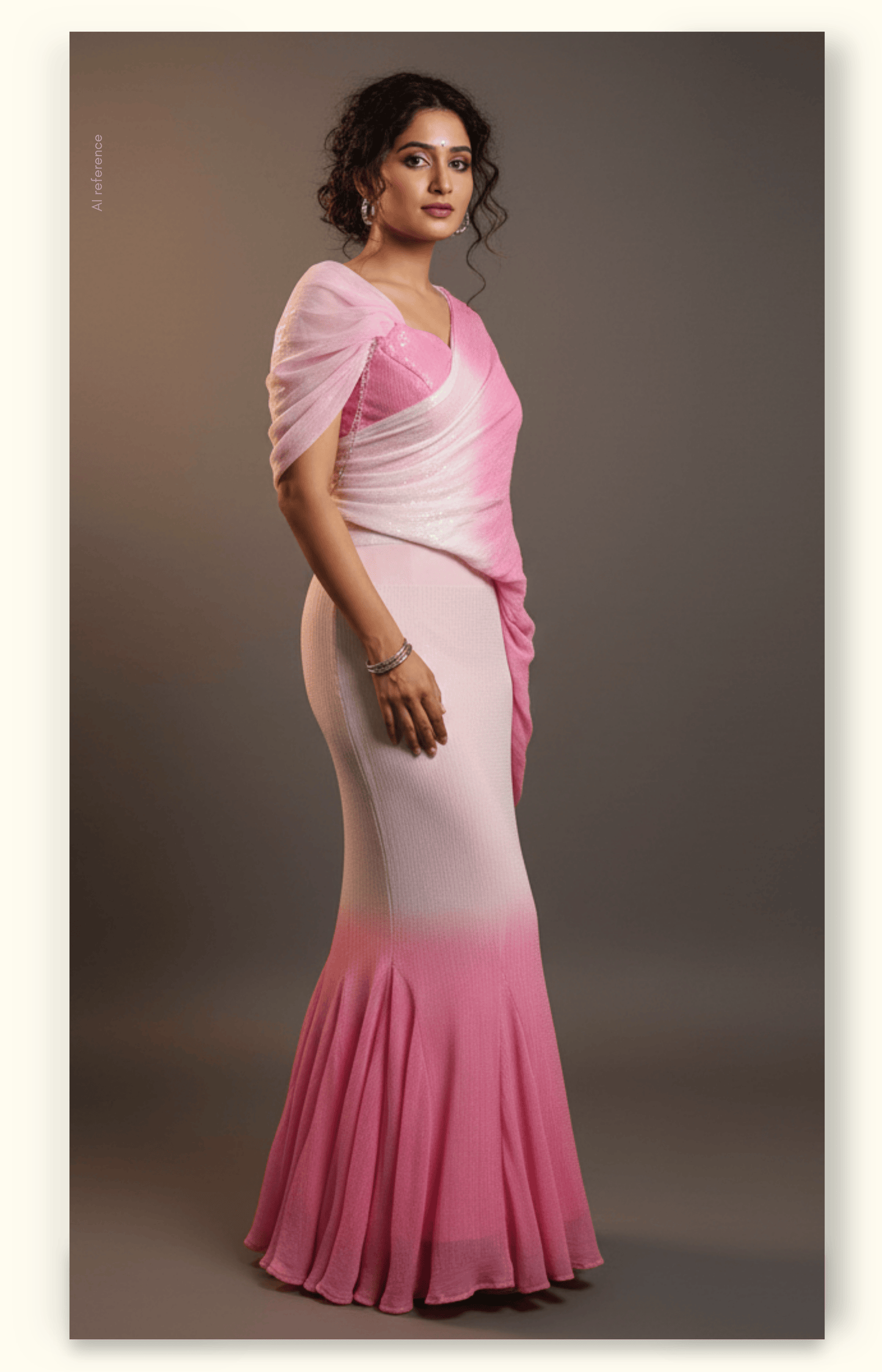 Shell Pink Ombre Mermaid Lehenga Set