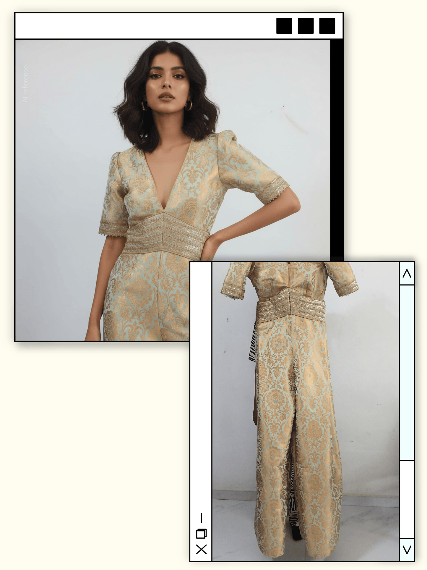 Golden Mirage Brocade Jumpsuit