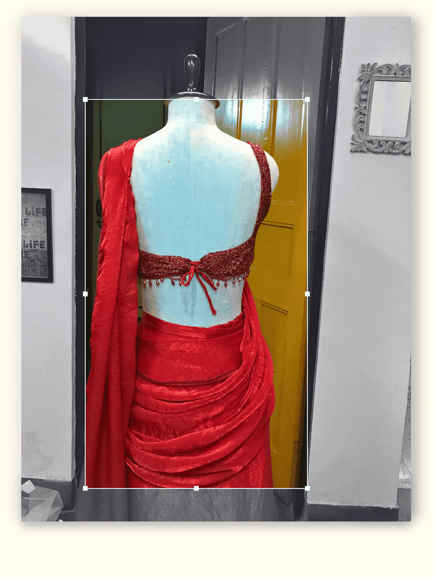 Mermaid Flame Silk Saree Set