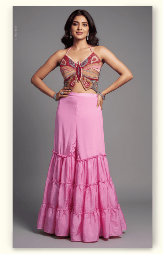 Embroidered Butterfly Bloom Co-ord Set